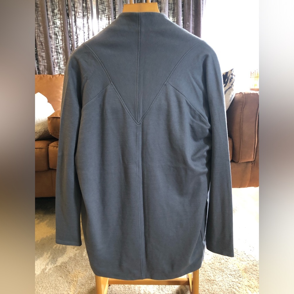 Helmut Lang New York Gray Open Draped Heavy Viscose Wool Cardigan Large EUC! - Picture 4 of 13